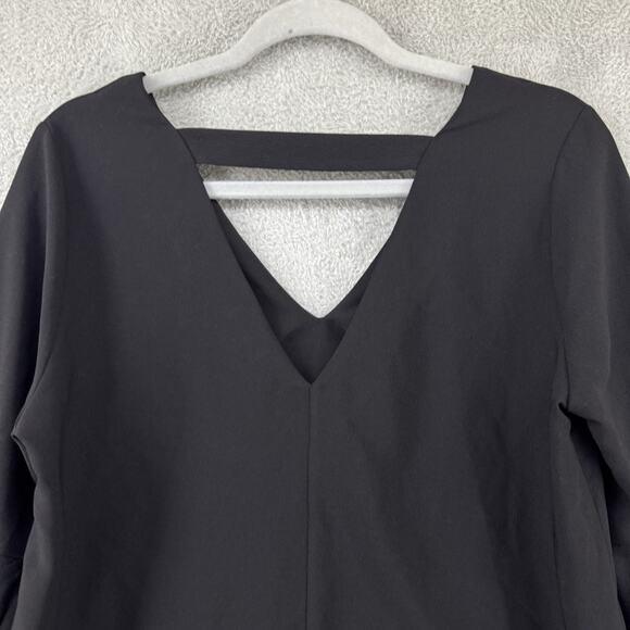 Miss Selfridge Top Womens US6 Black Pullover V-Neck Flare Sleeve Witchy - Picture 7 of 12
